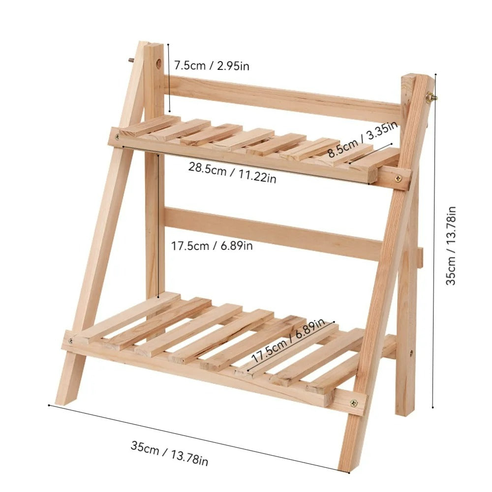 Wooden 2-Tiered Desk Storage