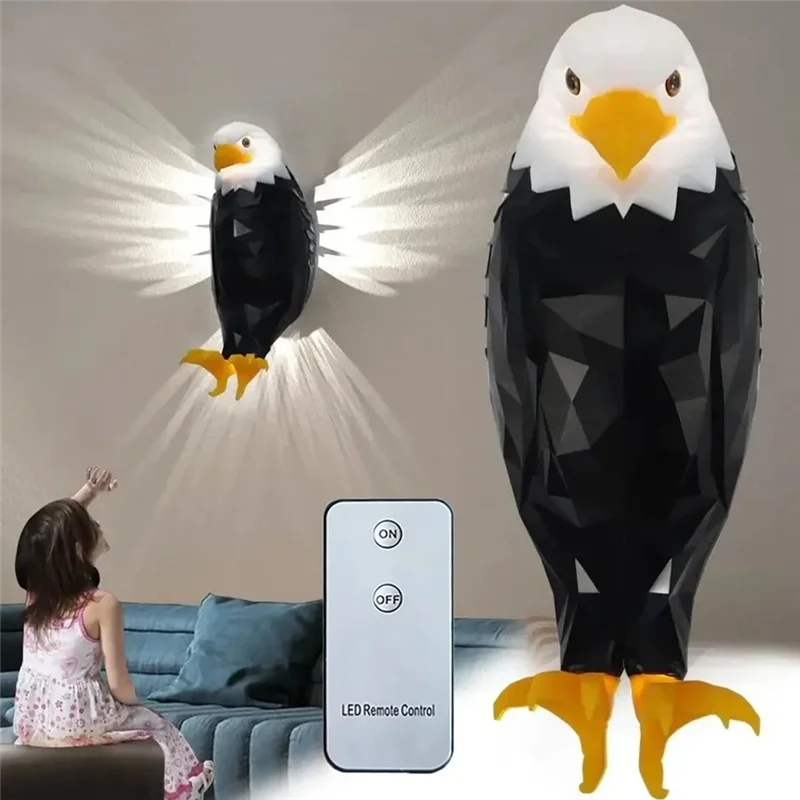 🦅 3D Eagle Wall Lamp – Majestic Home Décor