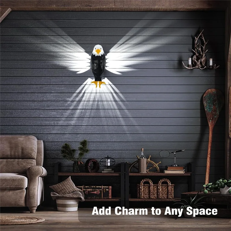 🦅 3D Eagle Wall Lamp – Majestic Home Décor