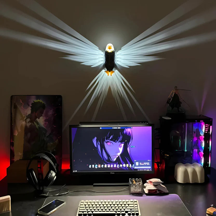 🦅 3D Eagle Wall Lamp – Majestic Home Décor