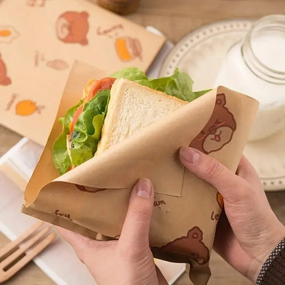 50pcs Greaseproof Non-Stick Parchment Paper