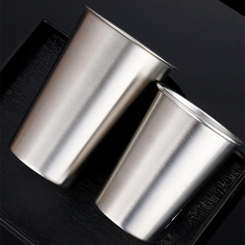 Stainless Steel Mugs With Lids & Straw