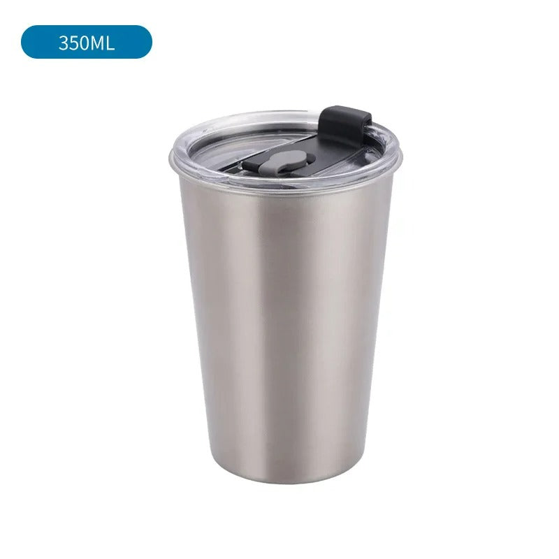 Stainless Steel Mugs With Lids & Straw
