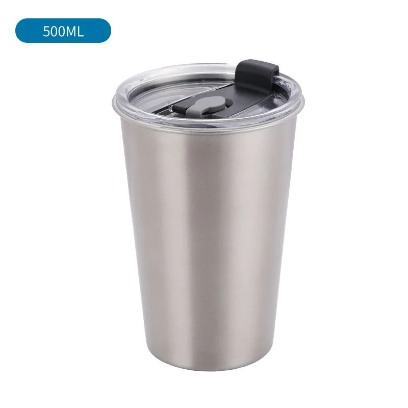 Stainless Steel Mugs With Lids & Straw