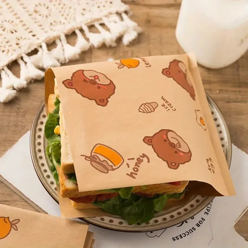 50pcs Greaseproof Non-Stick Parchment Paper